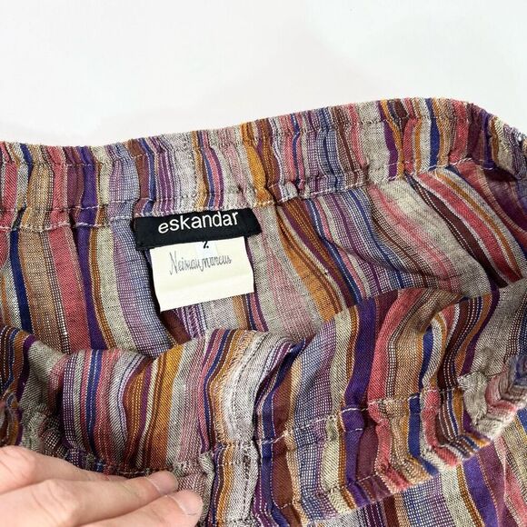 Eskandar Pant Set Womens Size 1 & 2 Multicolor Linen Striped Neiman Marcus - Picture 9 of 16